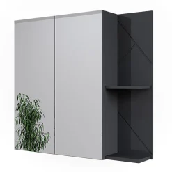 Vicco Armoire de toilette Anthracite Haute brillance 80x75cm
