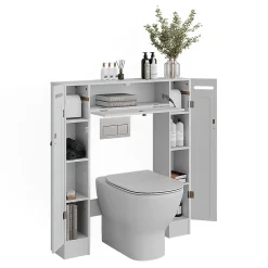 Vicco Armoire de toilette Blanc 89x99cm Distributeur de papier toilette à gauche et à droite