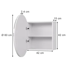 Vicco Armoire de toilette Blanc 60x60cm avec 2 compartiments
