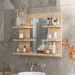 Vicco Armoire de toilette Chêne de force doré 58.8x50cm avec des étagères