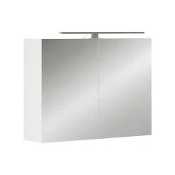 Vicco Armoire de toilette Blanc 80x60cm avec éclairage LED
