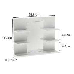 Vicco Armoire de toilette Blanc 58.8x50cm avec des étagères