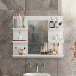 Vicco Armoire de toilette Blanc 58.8x50cm avec des étagères