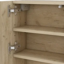 Vicco Armoire de toilette Blanc 54x55cm avec porte et compartiments ouverts