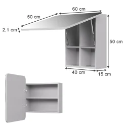 Vicco Armoire de toilette Blanc 60x50cm avec des étagères