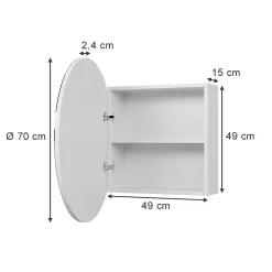 Vicco Armoire de toilette Blanc 70x70cm avec 2 compartiments