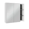 Vicco Armoire de toilette blanc/gris 80x75cm avec des étagères ouvertes