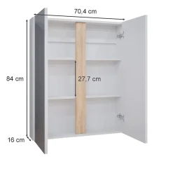 Vicco Armoire de toilette Blanc 70.4x84cm avec 2 portes