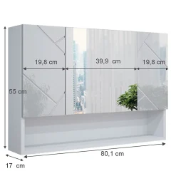 Vicco Armoire de toilette Blanc Haute brillance 80.1x55cm
