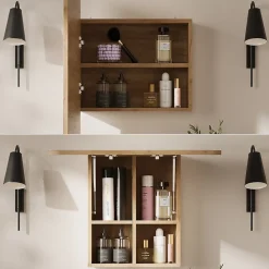 Vicco Armoire de toilette Chêne de force doré 65x50cm avec des étagères