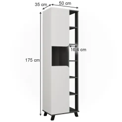 Vicco Armoire haute Anthracite/blanc 50x175cm avec 2 portes