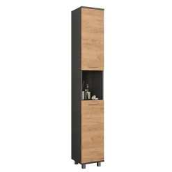 Vicco Armoire haute Anthracite/chêne doré 30.2x190cm avec 2 portes