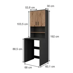 Vicco Armoire machine à laver Anthracite 68x88.5cm 2 pièces
