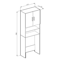 Vicco Armoire machine à laver Béton 64x190cm