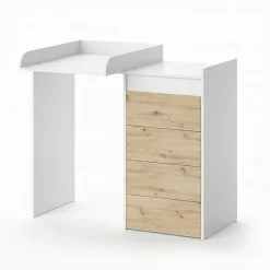 Vicco Armoire machine à laver Blanc 116x98cm avec 4 tiroirs