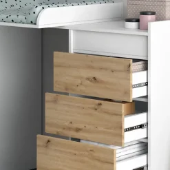 Vicco Armoire machine à laver Blanc 116x98cm avec 4 tiroirs