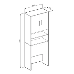 Vicco Armoire machine à laver Blanc/Sonoma 64x190cm