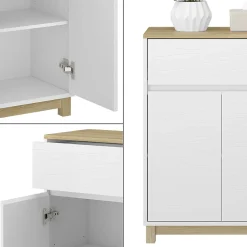 Vicco Armoire Midisch Blanc 60x80cm avec tiroir