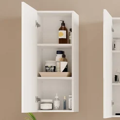 Vicco Armoire murale Blanc 33x84cm avec 2 étagères