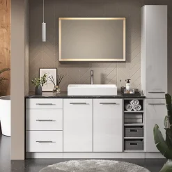 Vicco Armoire murale de salle de bain Rouge bordeaux Haute brillance 40x72cm