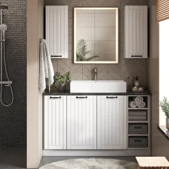 Vicco Armoire murale de salle de bain Anthracite-or 60x40cm Plat
