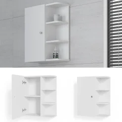 Vicco Armoire murale de salle de bain Blanc 47.2x59.2cm
