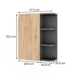 Vicco Armoire suspendue Anthracite 47.2x59.2cm