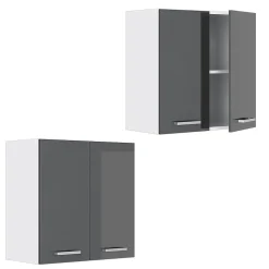 Vicco Armoire suspendue universelle Anthracite Haute brillance 60x60cm avec portes