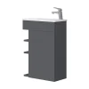 Vicco Ensemble de meubles de salle de bain Anthracite 2 parties, avec lavabo