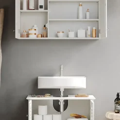 Vicco Ensemble de meubles de salle de bain Blanc 2 parties