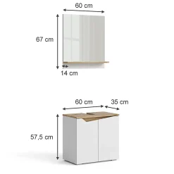 Vicco Ensemble de meubles de salle de bain Blanc 2 parties
