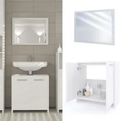 Vicco Ensemble de meubles de salle de bain Blanc 2 parties