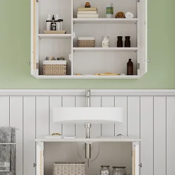 Vicco Ensemble de meubles de salle de bain Blanc 2 pièces