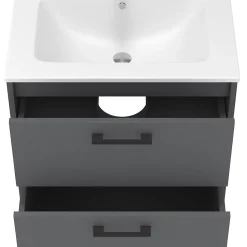 Vicco Ensemble de meubles de salle de bains Anthracite 61x61.5cm avec lavabo