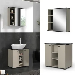 Vicco Ensemble de meubles de salle de bains Grège 2 pièces