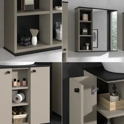 Vicco Ensemble de meubles de salle de bains Grège 2 pièces