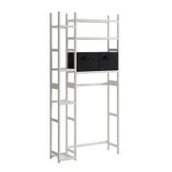 Vicco Etagère de toilettes Blanc 78.5x163cm avec 2 tiroirs en non-tissé