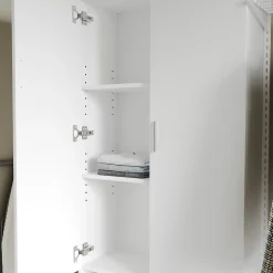 Vicco Meuble de machine à laver Blanc 64x190cm avec 2 portes longues
