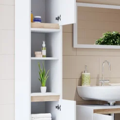 Vicco Meuble de rangement de salle de bain Blanc/Sonoma 30x190cm