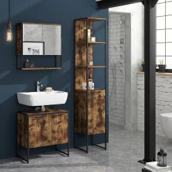 Vicco Meuble de rangement de salle de bain Bois antique 33x185cm