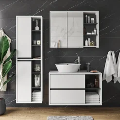Vicco Meuble de rangement de salle de bain Blanc 50x170cm