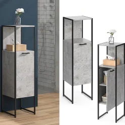 Vicco Meuble de rangement de salle de bain Béton 33x120.4cm