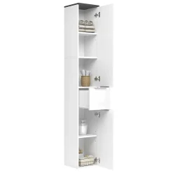 Vicco Meuble de rangement de salle de bain Blanc Haute brillance 30x190cm