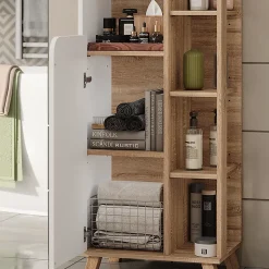 Vicco Meuble salle de bain Sonoma/blanc 50x175cm avec 2 portes