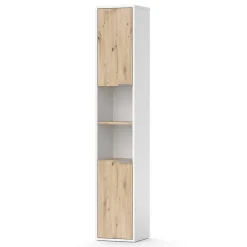 Vicco Meuble salle de bain Blanc 30x165cm avec portes, et compartiments ouverts