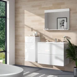 Vicco Meuble salle de bain Blanc 36.6x76.6cm avec tiroir et porte
