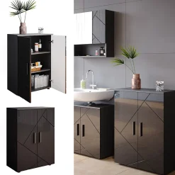 Vicco Meuble salle de bain Anthracite Haute brillance 60x81cm