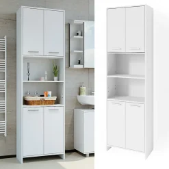 Vicco Meuble salle de bain Blanc 56.1x190cm Armoire de toilette