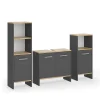 Vicco Meubles bain Anthracite/chêne doré 3 pièces