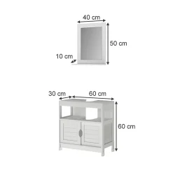Vicco Meubles bain Blanc 2 pièces